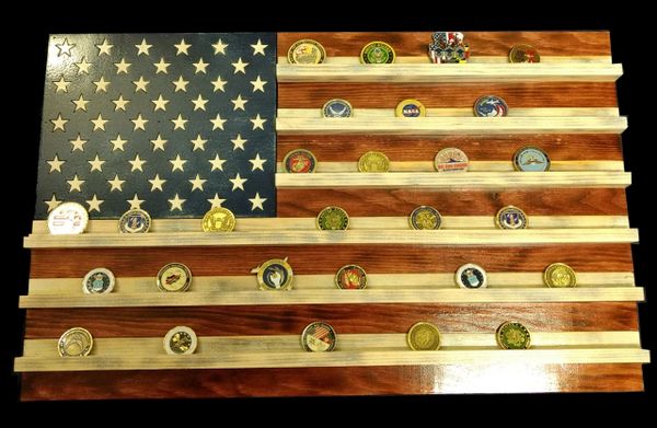 AA American Flag Challenge Coin Holder | Mdwoodcrafts Quality wood ...