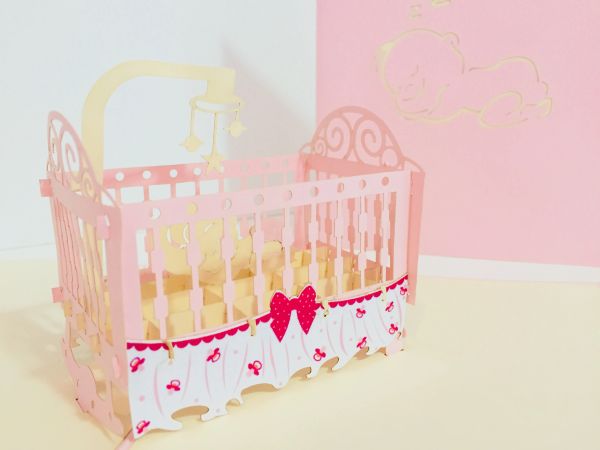 Large Super Cute Baby Cot in Pink