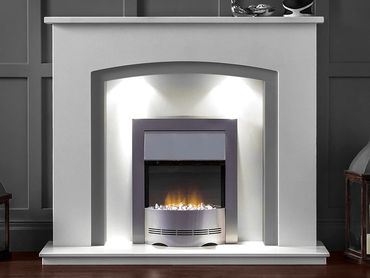 48" FIREPLACE
CHINA WHITE AND GALAXY GREY MARBLE