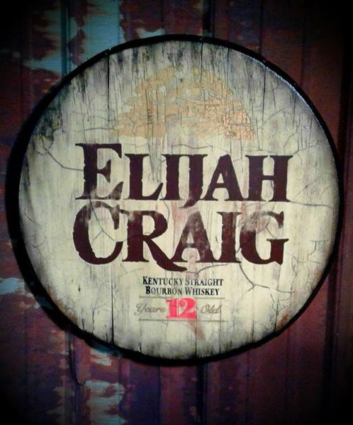 Elijah Craig Bourbon Whiskey Barrel Top Sign | Mattingly ...