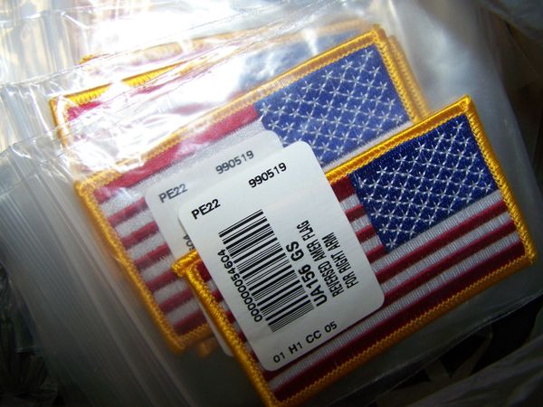 U.S FLAG PATCH, RIGHT ARM, REVERSED UNION, U.S MADE