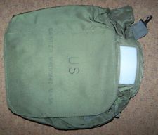 GAS MASK BAG, OD GREEN NYLON *NICE*