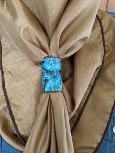 Rita ” Western Teardrop Scarf Slide ( Turquoise/ White ) ( WILD RAG NOT  INCLUDED ) – Ale Accessories