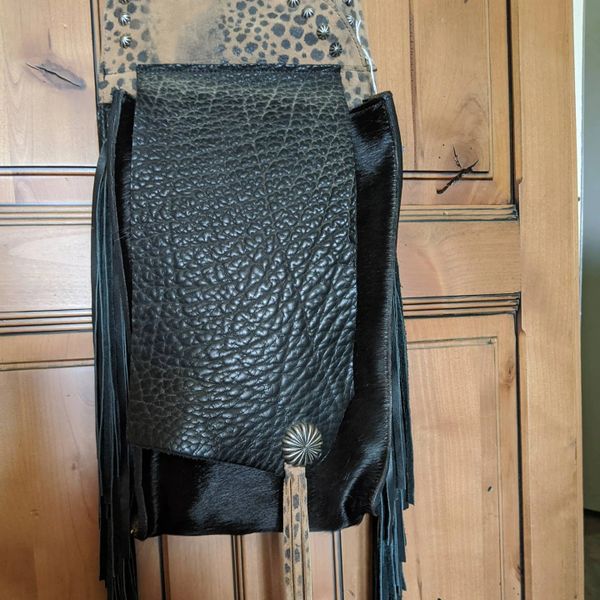 black leather cross body purse