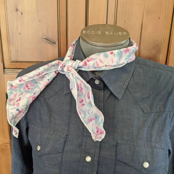 soft pinks, white , and blues flower print Roy Roger scarf