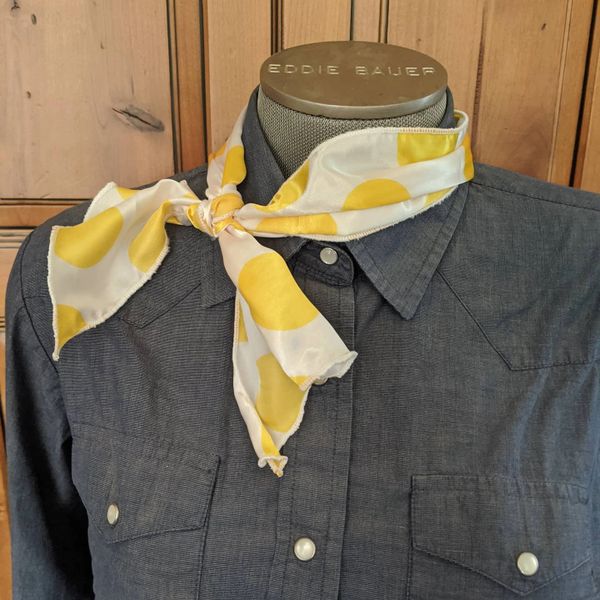 White with large yellow polka dots Roy Rogers scarf