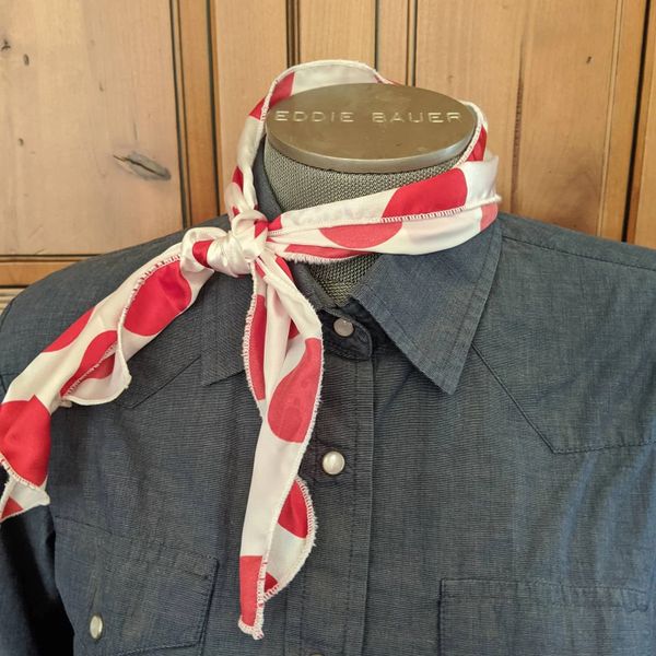 White with large red polka dots Roy Rogers scarf