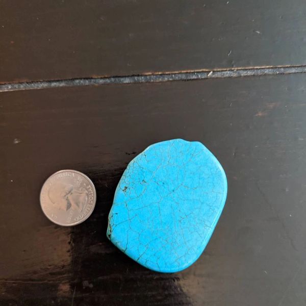 large turquoise slab pop socket 1 3 /4 " x 2"