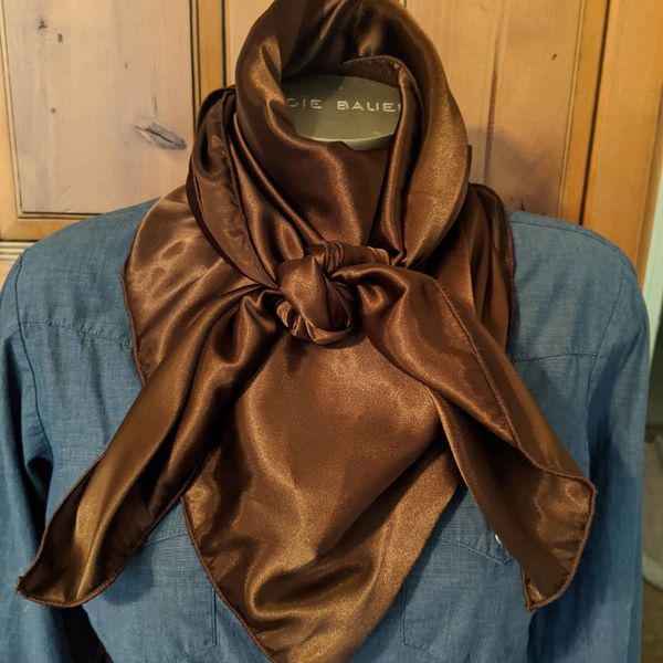 42x42 silk chocolate brown wild rag