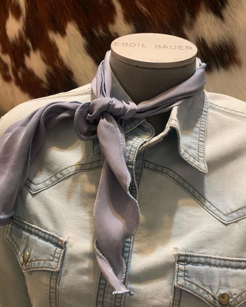 Roy Rogers or show scarf - solid gray/baby blue