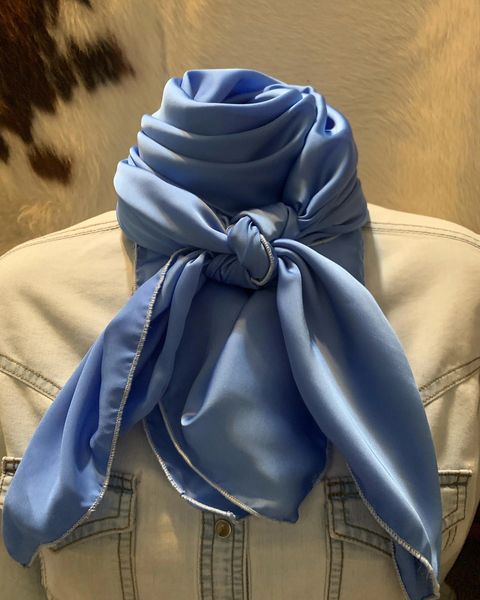 42x42 silk solid baby blue wild rag