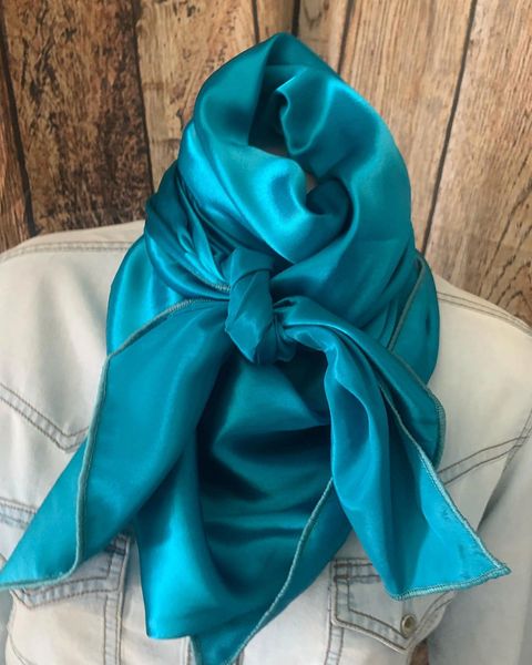 42x42 solid turquoise wild rag