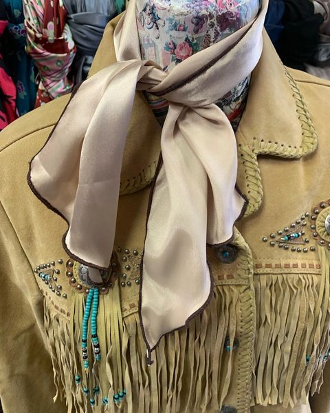 Roy Rogers scarf tan with brown edge