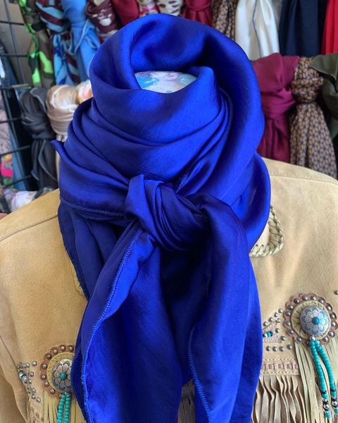 42x42 royal blue silk wild rag