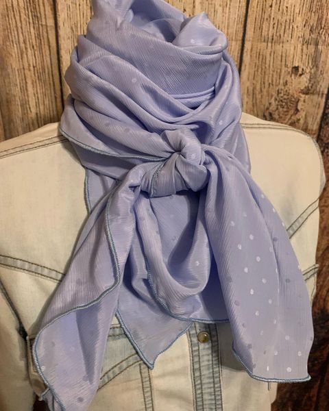 42x42 silk baby blue with jacquard dots