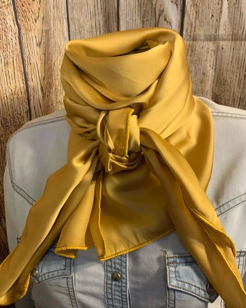 42x42 silk solid gold wild rag