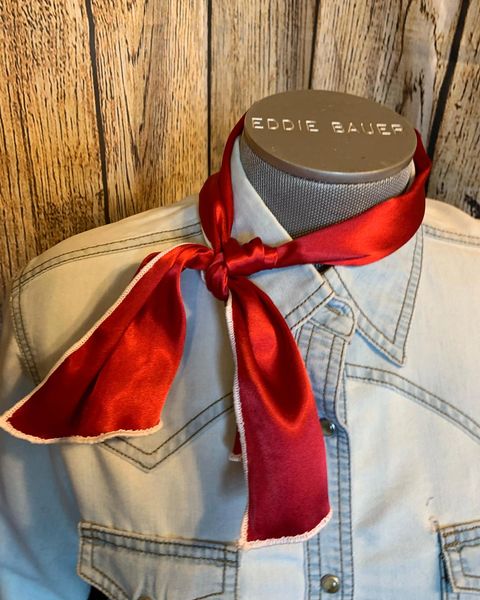 Roy Rogers or show scarf -Red with white edge
