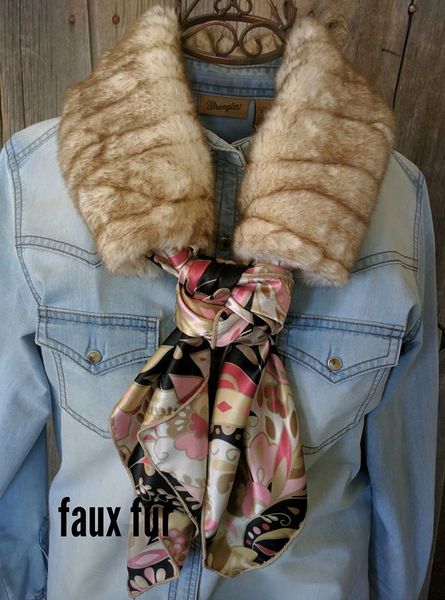 Faux fur Ruff - tan and brown