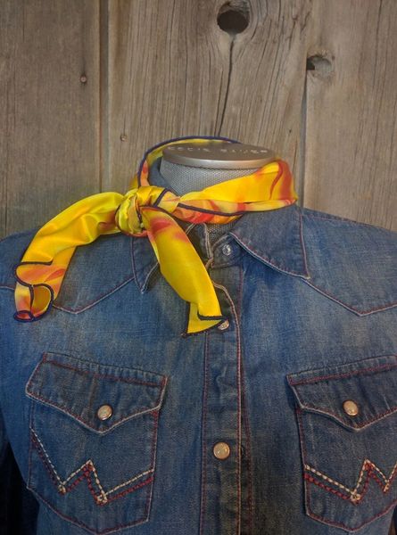 Roy Rogers or show scarf - bright yellow and orange print