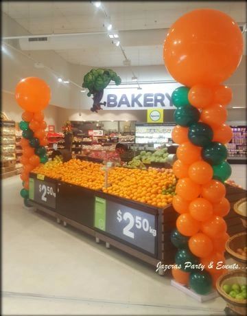 Balloon Columns with 3ft Orange Topper