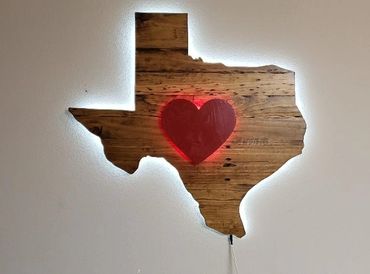 Heart of Texas with LED strip