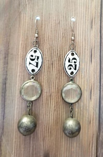 Steampunk Number Tag Earring