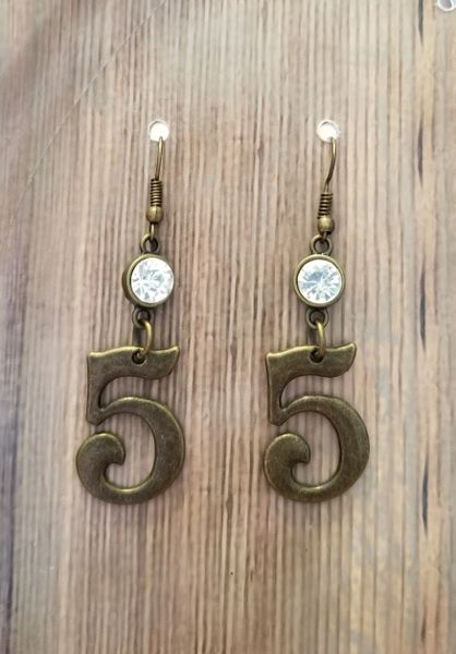 Steampunk No. 5 Earrings with Rhinestone Accent