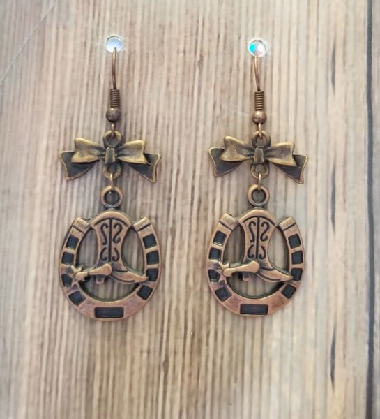 Copper Cowboy Boot Charms with Matching Bows