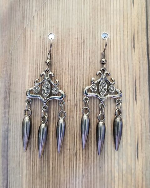 Gun Metal Fancy Chandeliers with Spike Dangles
