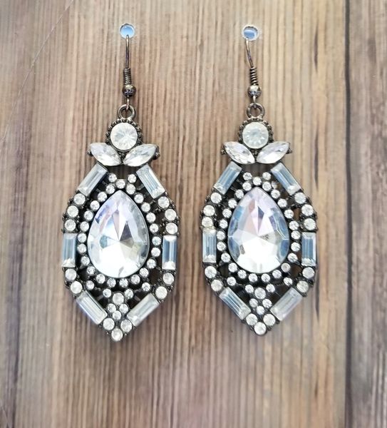 Ornate Crystal Wedding Earrings
