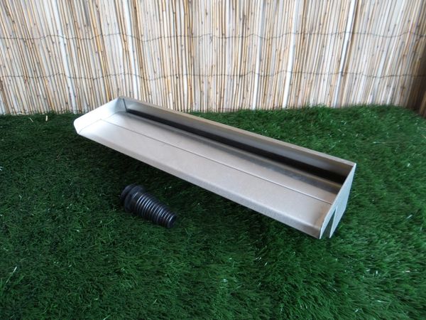 300mm Stainless Steel Waterfall Curved Arc Koi Fish Pond BOTTOM INLET 