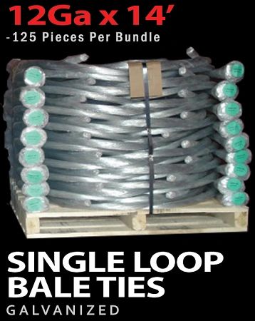 M80012 WIRE, BAILING 14' SINGLE LOOP 12GA 125/BUNDLE GALVANIZED ***EMAIL FOR PRICING***