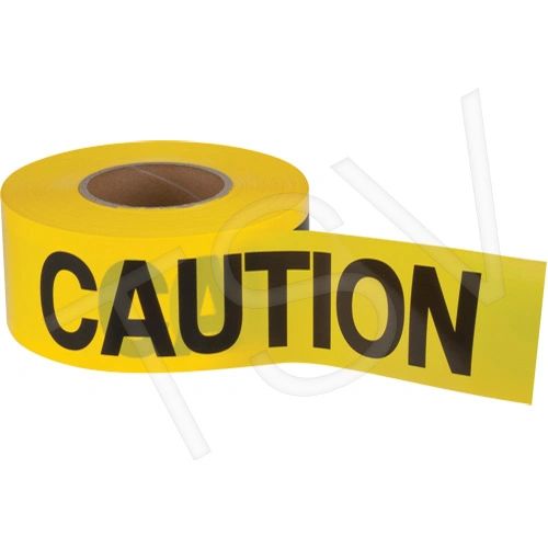 SEK400 Barricade Tape CAUTION 2mil Thick 3"Wx1000'L Black on Yellow HVY-DUTY ZENITH Distancing