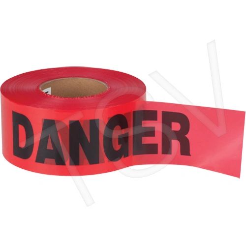 SEK399 Barricade Tape "Danger" ENGLISH 3" x 1000' STANDARD GRADE BLACK ON RED ZENITH Distancing