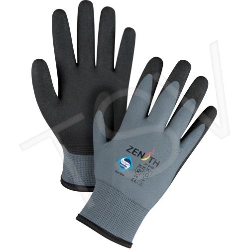SFQ726 Premium Foam PVC Palm Coated Acrylic Lined Gloves ZX-30° (8) Gauge: 15 Liner: Nylon Coating: PVC ZENITH (MED-2XL)