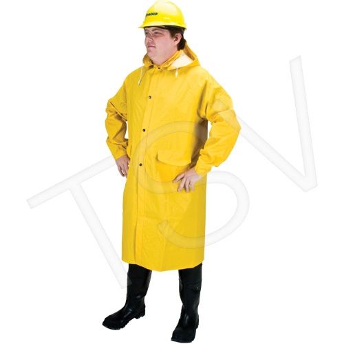 SEH086 RZ200 Long Coat Rainsuit Material WITH detachable Hood Polyester YELLOW (SZ's MED - 4XL) ZENITH