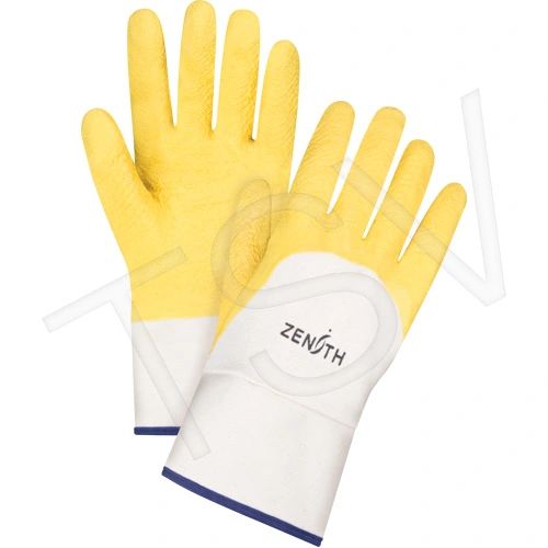 SAN435 Natural Rubber Latex Palm Coated Crinkle Finish 100% Cotton Lining Sz 10 Only ZENITH