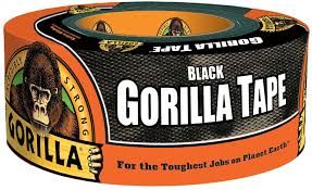 AG947 [NKA501] Gorilla Duct Tape Width: 48 mm (1-7/8") Length: 9.14 m (30') Thickness: 17 mils BLACK GORILLA #105631 2/Pack