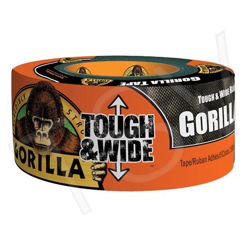 AG946 (NKA483) Tough & Wide Black Gorilla Duct Tape Width: 73mm (2-7/8") Length: 22.86 m (75') Thickness: 17 mils BLACK GORILLA #106425