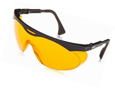 131-6075 Skyper Safety Glasses 98% Blue Light Blocker Safety Glasses STC-ORANGE UV Extreme Anti-Fog Lens Black Frame, Wrap Around Style Side Protection Uvex HoneyWell #S1933X CSA Z94.3 (2 OR 6 PAIRS/BOX)