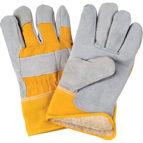 SD614 Boa-Lined Split Cowhide Winter Fitters Acrylic Gloves, Yellow Back (Large - 2XLarge)