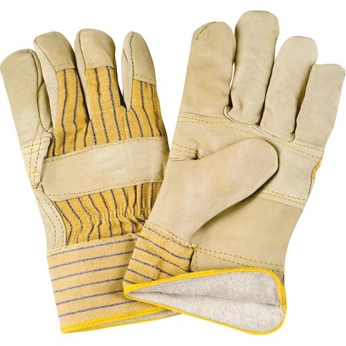 SR521 Cotton Fleece Lined Grain Cowhide Fitters Patch Palm Gloves, LARGE ZENITH (XL-2XL)