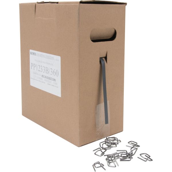 PG010 (PF072) STRAPPING KIT, Polypropylene BLACK - 1/2" x 3300' x 300LB Strength Portable Box (Includes 360 Steel Buckles) #PP1233B-360 KEMEX STRAPPING