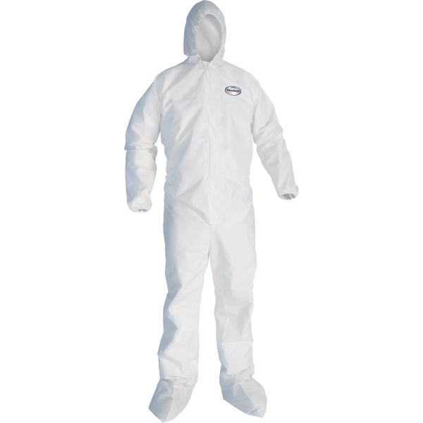 SAQ404 Kleenguard SMS Hooded/Booted A30 Coveralls Breathable/Splash/Particle Protection (MED-4XL) #4166