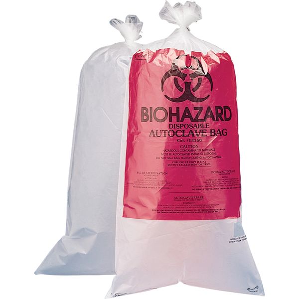 SAM051 Biohazard Disposal Bags 12"X24" X-STRONG (1.5ML) CLEAR 100/BAG #131600005 BEL-ART