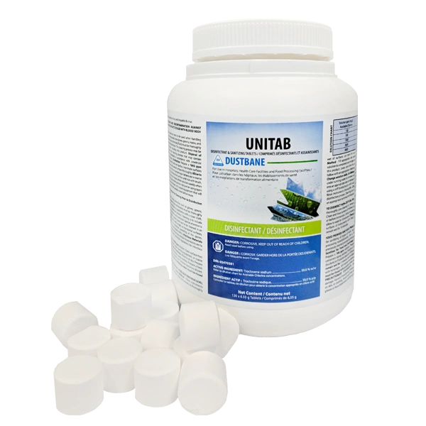 JI499 Disinfectant & Sanitizing Unitab's Effective Against C.diff, Hepatitis A, Norovirus,Canine #53379 DUSTBANE 120 Tablets/TUB