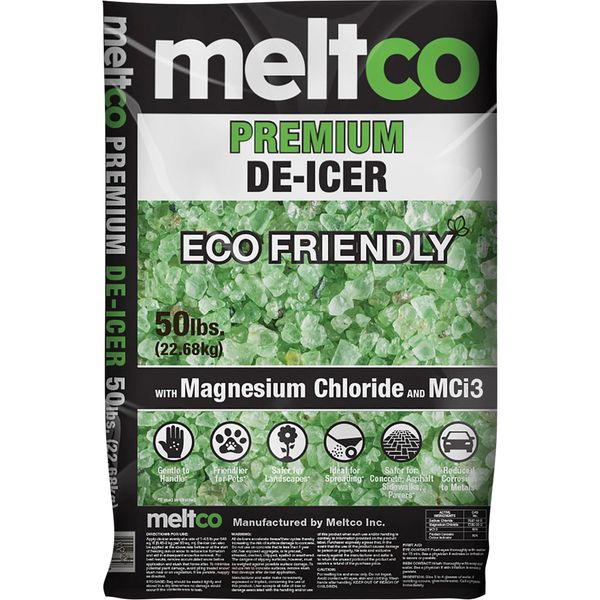 NO413 De-Icer, Premium Eco-Friendly Ice Melter MCi3 Economy Safe & Gentle Biodegradable Magnesium Chloride #8409055 MELTCO 50LB BAG
