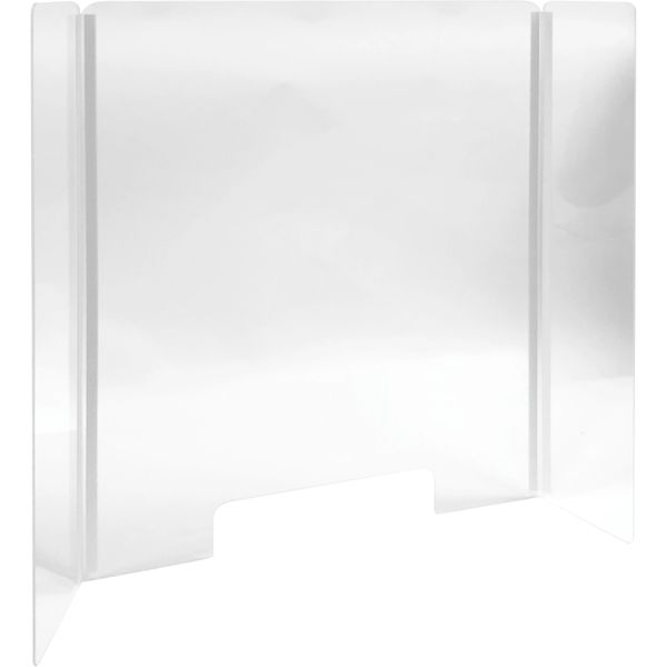 SGU583 Countertop Safety Shield 31-3/4"H x 24-3/8"W Durable, Clear Acrylic for Distancing Hinged Sides
