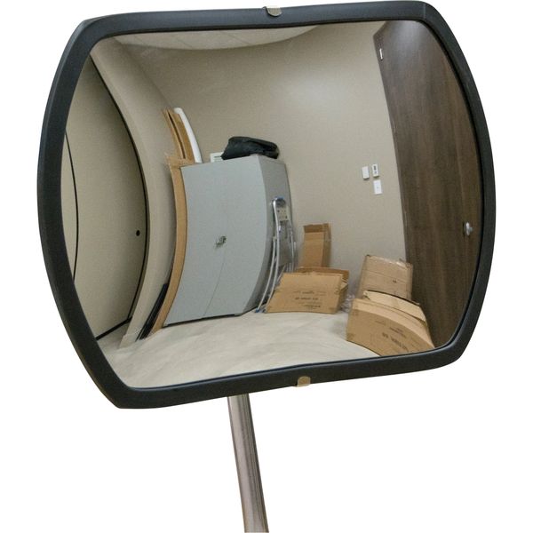 SDP532 Roundtangular Convex Surveillance Mirror with Telescopic Arm Durable Acrylic GALVANIZED STEEL BACK (12"H/18"H/20"H/24"H) Indoor/Outdoor ZENITH Distancing