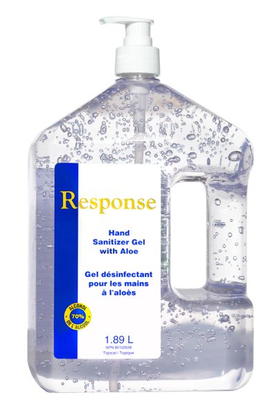 88-07 Response Hand Sanitizer GEL 70% Alcohol Includes: 1.89L x 4/CS PUMP BOTTLE GRIME EATER JC681